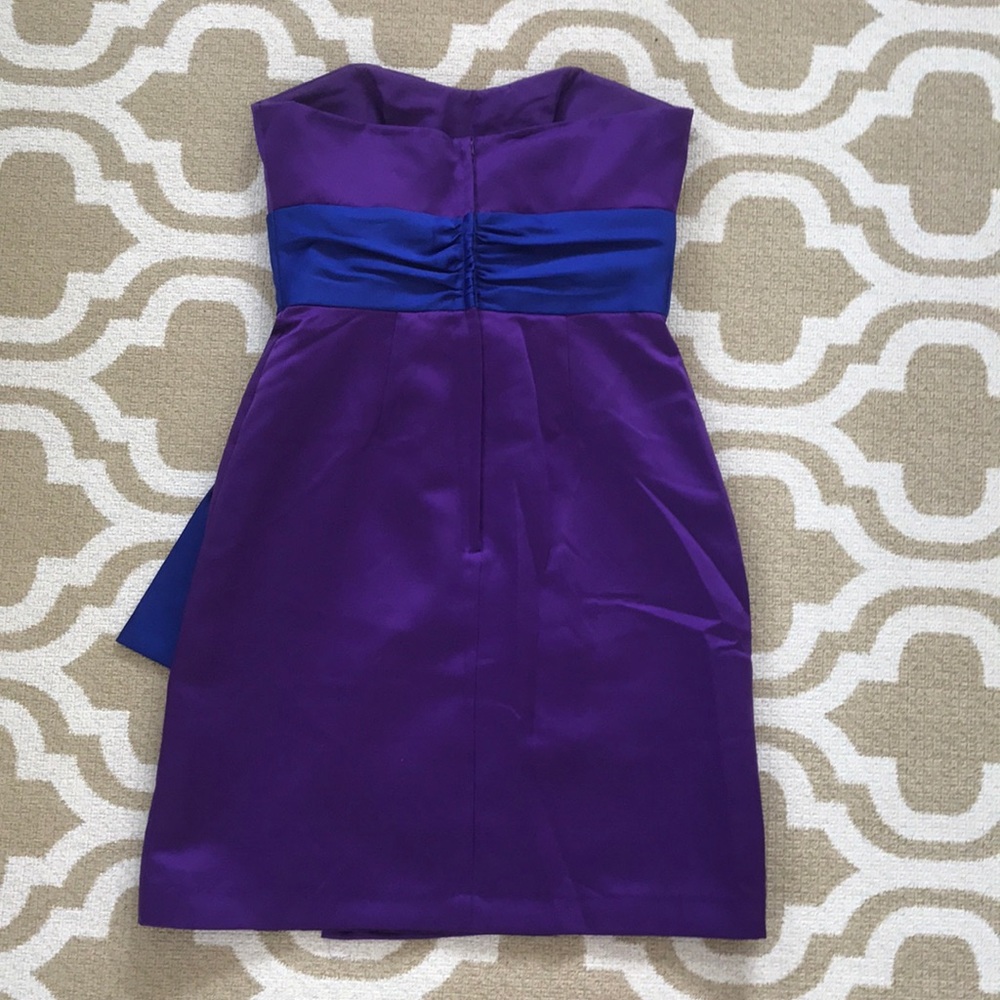 Alfred Angelo size 2 purple with royal blue sash - Picture 2 of 3